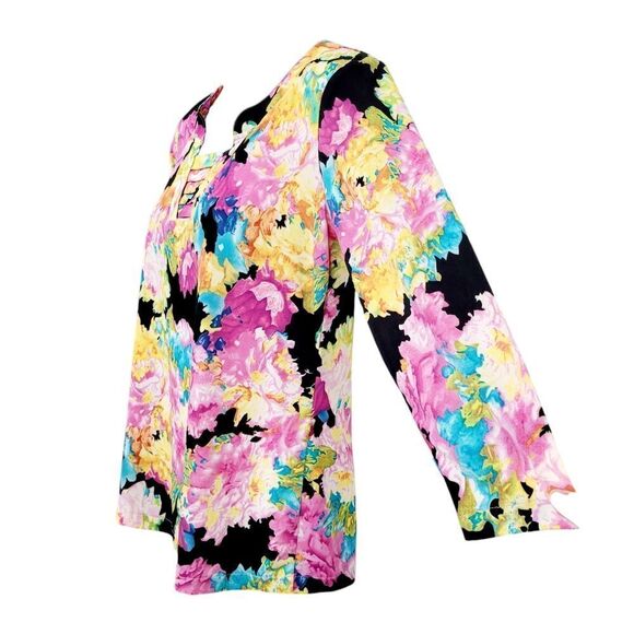 2/$20 Y2K Black & Purple Top Blouse Size: M - Picture 2 of 5